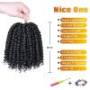 imageNice One PreTwisted Passion Twist Hair 8 Packs 112 Strands Pre Looped Passion Twist Braiding Hair for Women Short Passion Twists Crochet Hair Extensions 20 Inch Pack of 8 1B1B