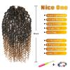 imageNice One PreTwisted Passion Twist Hair 8 Packs 112 Strands Pre Looped Passion Twist Braiding Hair for Women Short Passion Twists Crochet Hair Extensions 20 Inch Pack of 8 1BT1B3027