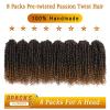 imageNice One PreTwisted Passion Twist Hair 8 Packs 112 Strands Pre Looped Passion Twist Braiding Hair for Women Short Passion Twists Crochet Hair Extensions 20 Inch Pack of 8 1BT30