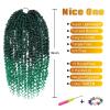 imageNice One PreTwisted Passion Twist Hair 8 Packs 112 Strands Pre Looped Passion Twist Braiding Hair for Women Short Passion Twists Crochet Hair Extensions 20 Inch Pack of 8 1BTGREEN