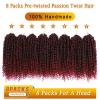 imageNice One PreTwisted Passion Twist Hair 8 Packs 112 Strands Pre Looped Passion Twist Braiding Hair for Women Short Passion Twists Crochet Hair Extensions 20 Inch Pack of 8 1BTBUG