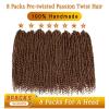 imageNice One PreTwisted Passion Twist Hair 8 Packs 112 Strands Pre Looped Passion Twist Braiding Hair for Women Short Passion Twists Crochet Hair Extensions 20 Inch Pack of 8 1B30