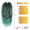 imageNice One PreTwisted Passion Twist Hair 8 Packs 112 Strands Pre Looped Passion Twist Braiding Hair for Women Short Passion Twists Crochet Hair Extensions 20 Inch Pack of 8 1BTGREEN