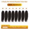 imageNice One PreTwisted Passion Twist Hair 8 Packs 112 Strands Pre Looped Passion Twist Braiding Hair for Women Short Passion Twists Crochet Hair Extensions 20 Inch Pack of 8 1B4
