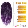 imageNice One PreTwisted Passion Twist Hair 8 Packs 112 Strands Pre Looped Passion Twist Braiding Hair for Women Short Passion Twists Crochet Hair Extensions 20 Inch Pack of 8 1BTPURPLE