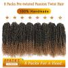 imageNice One PreTwisted Passion Twist Hair 8 Packs 112 Strands Pre Looped Passion Twist Braiding Hair for Women Short Passion Twists Crochet Hair Extensions 20 Inch Pack of 8 1BT27