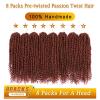 imageNice One PreTwisted Passion Twist Hair 8 Packs 112 Strands Pre Looped Passion Twist Braiding Hair for Women Short Passion Twists Crochet Hair Extensions 20 Inch Pack of 8 1B350