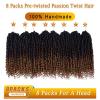 imageNice One PreTwisted Passion Twist Hair 8 Packs 112 Strands Pre Looped Passion Twist Braiding Hair for Women Short Passion Twists Crochet Hair Extensions 20 Inch Pack of 8 1BT1B3330