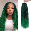 imageNice One PreTwisted Passion Twist Hair 8 Packs 112 Strands Pre Looped Passion Twist Braiding Hair for Women Short Passion Twists Crochet Hair Extensions 20 Inch Pack of 8 1BTGREEN