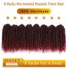 imageNice One PreTwisted Passion Twist Hair 8 Packs 112 Strands Pre Looped Passion Twist Braiding Hair for Women Short Passion Twists Crochet Hair Extensions 20 Inch Pack of 8 1BTBUG