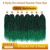 imageNice One PreTwisted Passion Twist Hair 8 Packs 112 Strands Pre Looped Passion Twist Braiding Hair for Women Short Passion Twists Crochet Hair Extensions 20 Inch Pack of 8 1BTGREEN