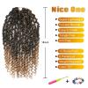 imageNice One PreTwisted Passion Twist Hair 8 Packs 112 Strands Pre Looped Passion Twist Braiding Hair for Women Short Passion Twists Crochet Hair Extensions 20 Inch Pack of 8 1BT1B3027