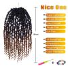 imageNice One PreTwisted Passion Twist Hair 8 Packs 112 Strands Pre Looped Passion Twist Braiding Hair for Women Short Passion Twists Crochet Hair Extensions 20 Inch Pack of 8 1BT1B3330