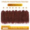 imageNice One PreTwisted Passion Twist Hair 8 Packs 112 Strands Pre Looped Passion Twist Braiding Hair for Women Short Passion Twists Crochet Hair Extensions 20 Inch Pack of 8 1B350