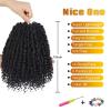 imageNice One PreTwisted Passion Twist Hair 8 Packs 112 Strands Pre Looped Passion Twist Braiding Hair for Women Short Passion Twists Crochet Hair Extensions 20 Inch Pack of 8 1B1B