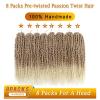 imageNice One PreTwisted Passion Twist Hair 8 Packs 112 Strands Pre Looped Passion Twist Braiding Hair for Women Short Passion Twists Crochet Hair Extensions 20 Inch Pack of 8 1BT27613
