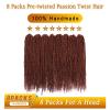 imageNice One PreTwisted Passion Twist Hair 8 Packs 112 Strands Pre Looped Passion Twist Braiding Hair for Women Short Passion Twists Crochet Hair Extensions 20 Inch Pack of 8 1B350