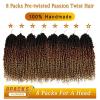imageNice One PreTwisted Passion Twist Hair 8 Packs 112 Strands Pre Looped Passion Twist Braiding Hair for Women Short Passion Twists Crochet Hair Extensions 20 Inch Pack of 8 1BT1B3027
