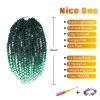 imageNice One PreTwisted Passion Twist Hair 8 Packs 112 Strands Pre Looped Passion Twist Braiding Hair for Women Short Passion Twists Crochet Hair Extensions 20 Inch Pack of 8 1BTGREEN