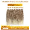 imageNice One PreTwisted Passion Twist Hair 8 Packs 112 Strands Pre Looped Passion Twist Braiding Hair for Women Short Passion Twists Crochet Hair Extensions 20 Inch Pack of 8 1BT27613