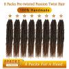 imageNice One PreTwisted Passion Twist Hair 8 Packs 112 Strands Pre Looped Passion Twist Braiding Hair for Women Short Passion Twists Crochet Hair Extensions 20 Inch Pack of 8 1BT30