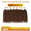 imageNice One PreTwisted Passion Twist Hair 8 Packs 112 Strands Pre Looped Passion Twist Braiding Hair for Women Short Passion Twists Crochet Hair Extensions 20 Inch Pack of 8 1B30