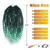 imageNice One PreTwisted Passion Twist Hair 8 Packs 112 Strands Pre Looped Passion Twist Braiding Hair for Women Short Passion Twists Crochet Hair Extensions 20 Inch Pack of 8 1BTGREEN