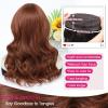 imageOmbre Orange Medium Length Wigs for Women 18 Inch Middle Part Synthetic Hair Wavy Wig  Natural Hairline Wig for Daily PartyHalloween UseOmbre Orange18 InchAuburn
