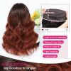 imageOmbre Orange Medium Length Wigs for Women 18 Inch Middle Part Synthetic Hair Wavy Wig  Natural Hairline Wig for Daily PartyHalloween UseOmbre Orange18 InchOmbre Auburn