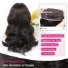 imageOmbre Orange Medium Length Wigs for Women 18 Inch Middle Part Synthetic Hair Wavy Wig  Natural Hairline Wig for Daily PartyHalloween UseOmbre Orange18 InchDark Brown