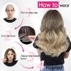 imageOmbre Orange Medium Length Wigs for Women 18 Inch Middle Part Synthetic Hair Wavy Wig  Natural Hairline Wig for Daily PartyHalloween UseOmbre Orange18 InchBrown to Blonde