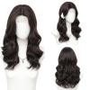 imageOmbre Orange Medium Length Wigs for Women 18 Inch Middle Part Synthetic Hair Wavy Wig  Natural Hairline Wig for Daily PartyHalloween UseOmbre Orange18 InchDark Brown