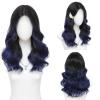 imageOmbre Orange Medium Length Wigs for Women 18 Inch Middle Part Synthetic Hair Wavy Wig  Natural Hairline Wig for Daily PartyHalloween UseOmbre Orange18 InchBlack to Blue