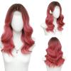 imageOmbre Orange Medium Length Wigs for Women 18 Inch Middle Part Synthetic Hair Wavy Wig  Natural Hairline Wig for Daily PartyHalloween UseOmbre Orange18 InchOmbre Pink