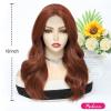 imageOmbre Orange Medium Length Wigs for Women 18 Inch Middle Part Synthetic Hair Wavy Wig  Natural Hairline Wig for Daily PartyHalloween UseOmbre Orange18 InchAuburn