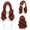 imageOmbre Orange Medium Length Wigs for Women 18 Inch Middle Part Synthetic Hair Wavy Wig  Natural Hairline Wig for Daily PartyHalloween UseOmbre Orange18 InchCopper Red