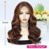 imageOmbre Orange Medium Length Wigs for Women 18 Inch Middle Part Synthetic Hair Wavy Wig  Natural Hairline Wig for Daily PartyHalloween UseOmbre Orange18 InchAuburn Highlight