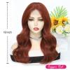 imageOmbre Orange Medium Length Wigs for Women 18 Inch Middle Part Synthetic Hair Wavy Wig  Natural Hairline Wig for Daily PartyHalloween UseOmbre Orange18 InchCopper Red