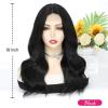 imageOmbre Orange Medium Length Wigs for Women 18 Inch Middle Part Synthetic Hair Wavy Wig  Natural Hairline Wig for Daily PartyHalloween UseOmbre Orange18 InchBlack