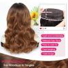 imageOmbre Orange Medium Length Wigs for Women 18 Inch Middle Part Synthetic Hair Wavy Wig  Natural Hairline Wig for Daily PartyHalloween UseOmbre Orange18 InchBrown to Strawberry Blonde
