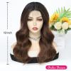 imageOmbre Orange Medium Length Wigs for Women 18 Inch Middle Part Synthetic Hair Wavy Wig  Natural Hairline Wig for Daily PartyHalloween UseOmbre Orange18 InchOmbre Brown