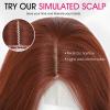 imageOmbre Orange Medium Length Wigs for Women 18 Inch Middle Part Synthetic Hair Wavy Wig  Natural Hairline Wig for Daily PartyHalloween UseOmbre Orange18 InchCopper Red