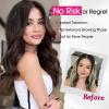 imageOmbre Orange Medium Length Wigs for Women 18 Inch Middle Part Synthetic Hair Wavy Wig  Natural Hairline Wig for Daily PartyHalloween UseOmbre Orange18 InchDark Brown mixed Chestnut