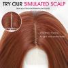 imageOmbre Orange Medium Length Wigs for Women 18 Inch Middle Part Synthetic Hair Wavy Wig  Natural Hairline Wig for Daily PartyHalloween UseOmbre Orange18 InchAuburn