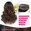 imageOmbre Orange Medium Length Wigs for Women 18 Inch Middle Part Synthetic Hair Wavy Wig  Natural Hairline Wig for Daily PartyHalloween UseOmbre Orange18 InchOmbre Brown