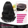 imageOmbre Orange Medium Length Wigs for Women 18 Inch Middle Part Synthetic Hair Wavy Wig  Natural Hairline Wig for Daily PartyHalloween UseOmbre Orange18 InchBlack