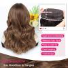 imageOmbre Orange Medium Length Wigs for Women 18 Inch Middle Part Synthetic Hair Wavy Wig  Natural Hairline Wig for Daily PartyHalloween UseOmbre Orange18 InchChestnut Highlight