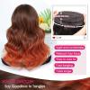 imageOmbre Orange Medium Length Wigs for Women 18 Inch Middle Part Synthetic Hair Wavy Wig  Natural Hairline Wig for Daily PartyHalloween UseOmbre Orange18 InchOmbre Orange