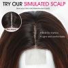 imageOmbre Orange Medium Length Wigs for Women 18 Inch Middle Part Synthetic Hair Wavy Wig  Natural Hairline Wig for Daily PartyHalloween UseOmbre Orange18 InchOmbre Auburn