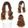 imageOmbre Orange Medium Length Wigs for Women 18 Inch Middle Part Synthetic Hair Wavy Wig  Natural Hairline Wig for Daily PartyHalloween UseOmbre Orange18 InchBrown to Strawberry Blonde